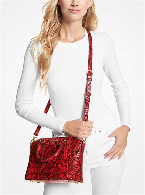 michael kors red python purse|Michael Kors sienna medium.